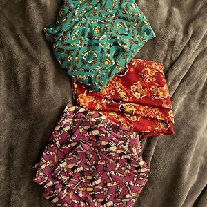 Three pair of size tall, and curvy LuLaRoe leggings